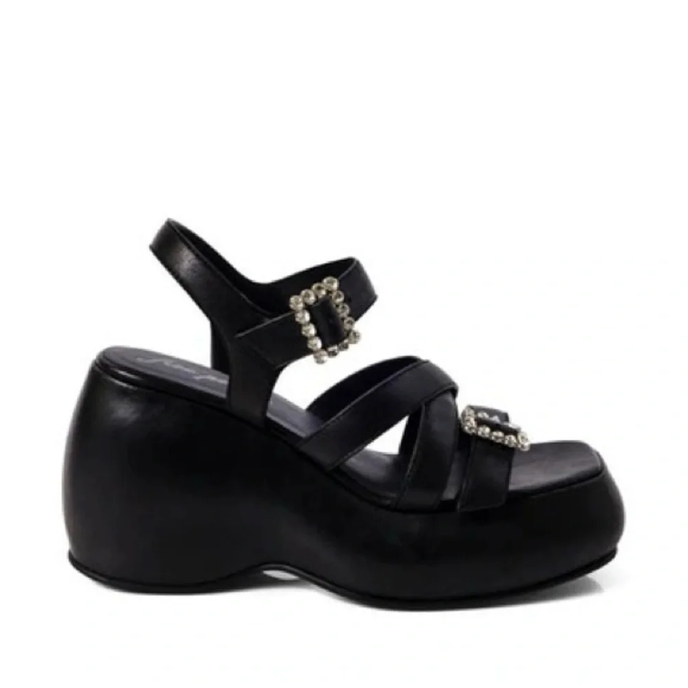 Price Firm - FREE PEOPLE Leather Platform Sandals